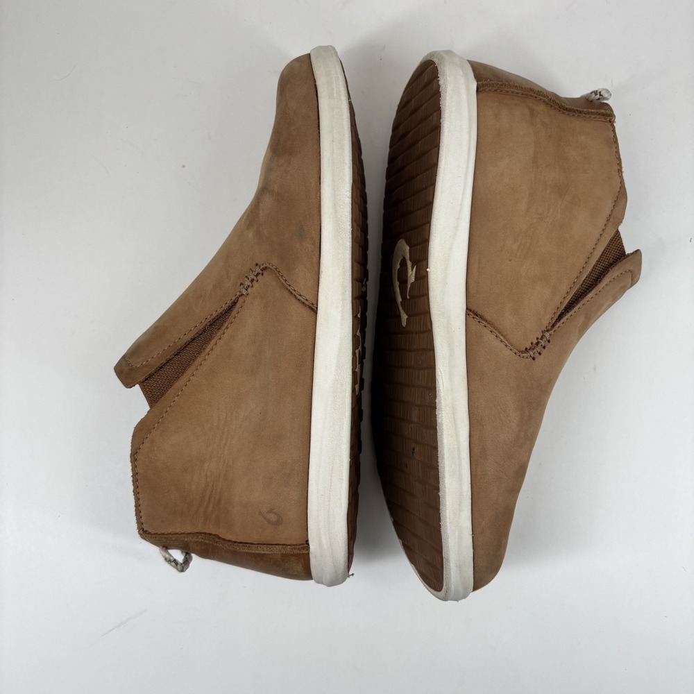 OluKai Women's Tan Suede Slip-On Winter Boots - Picture 6 of 16